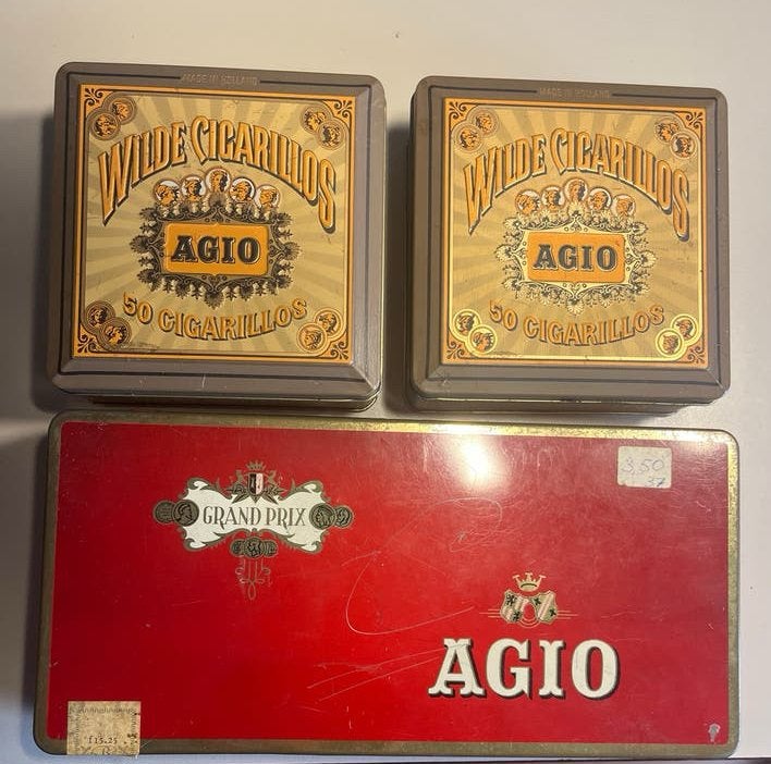 Vintage Agio Wilde Cigarillos en Grand Prix blikken, Ophalen of Verzenden, Gebruikt, Overige, Overige merken