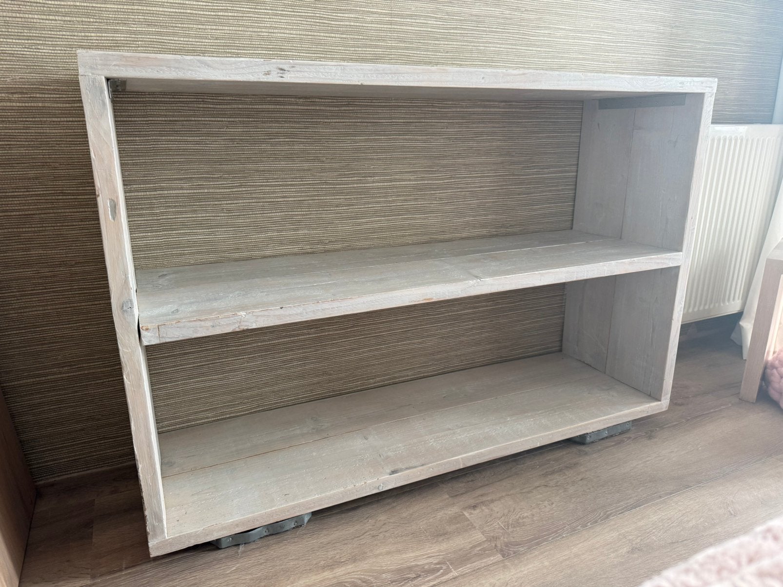Steigerhouten boekenkast, Huis en Inrichting, Kasten | Boekenkasten, Ophalen, Met plank(en), Gebruikt, 100 tot 150 cm