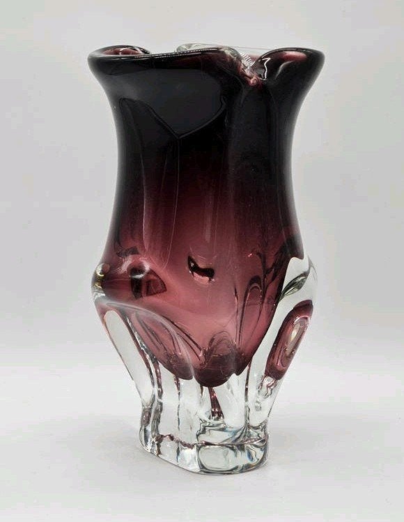 Josef Hospodka glazen vaas amethist kleur, Antiek en Kunst, Ophalen of Verzenden