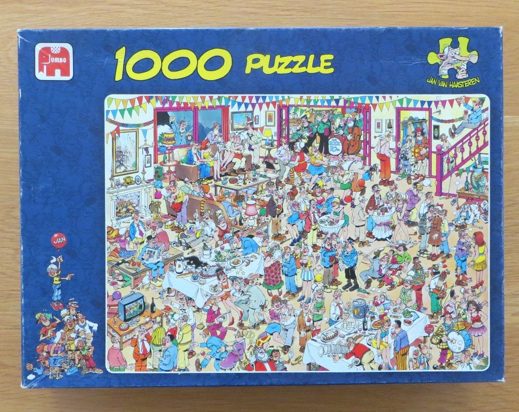Happy birthday - 1000 Jan van Haasteren #01489 2006/1, Hobby en Vrije tijd, Denksport en Puzzels, Ophalen of Verzenden, 500 t/m 1500 stukjes