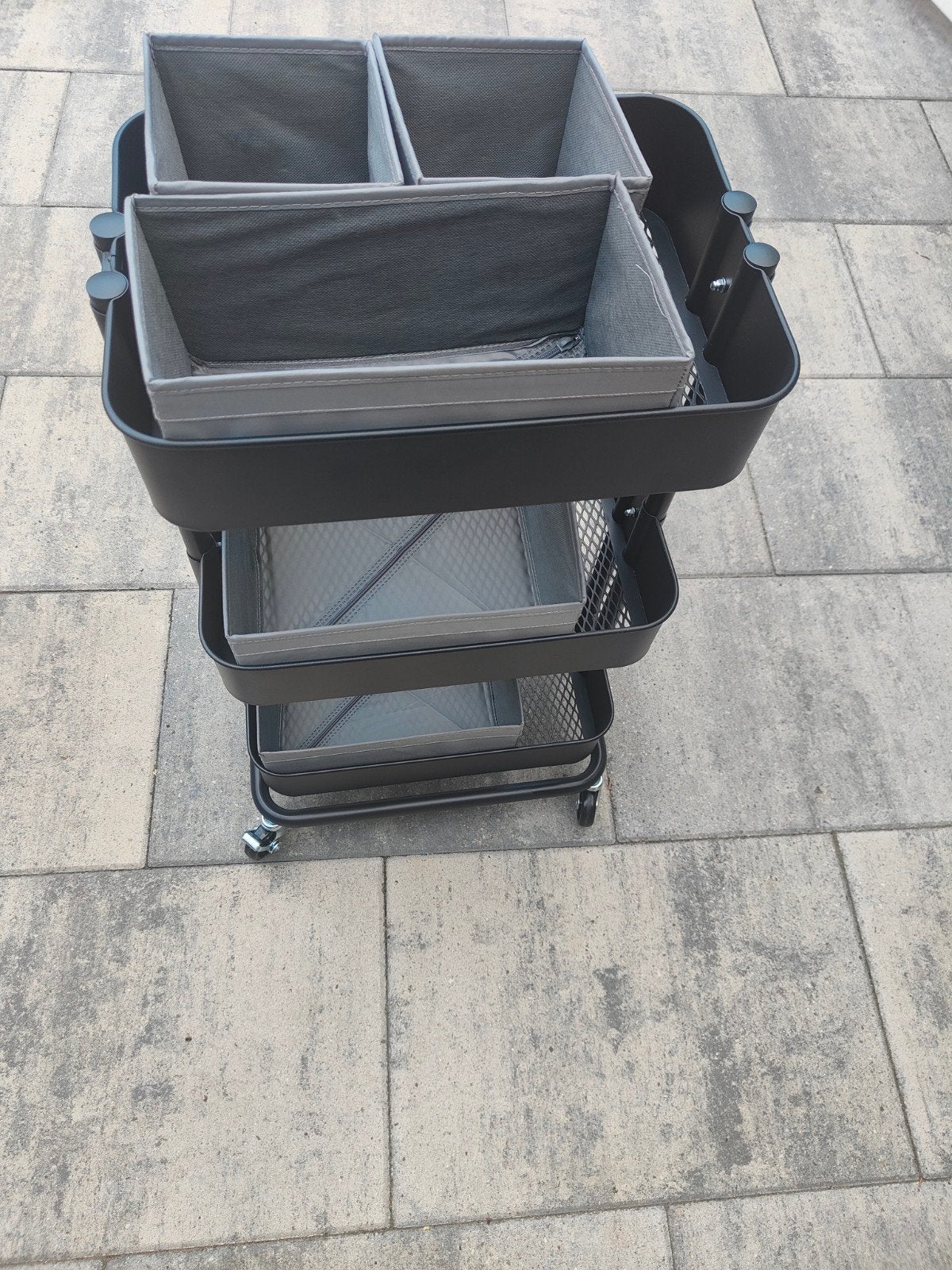 Trolley / Roltafel / verrijdbare wagen zwart RÅSKOG, Ophalen of Verzenden, Zo goed als nieuw