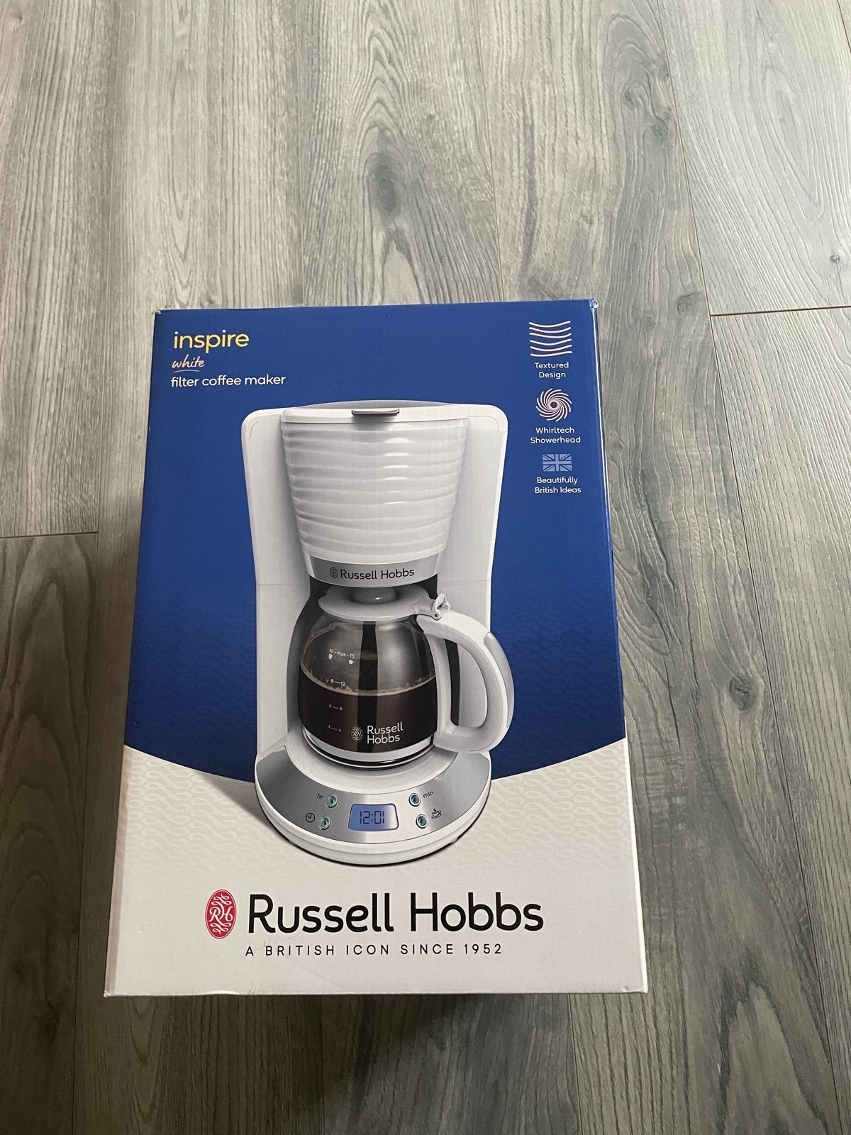 Nieuwe Russell Hobbs Inspire Filter Koffiezetapparaat Wit, Afneembaar waterreservoir, 10 kopjes of meer, Gemalen koffie, Ophalen of Verzenden