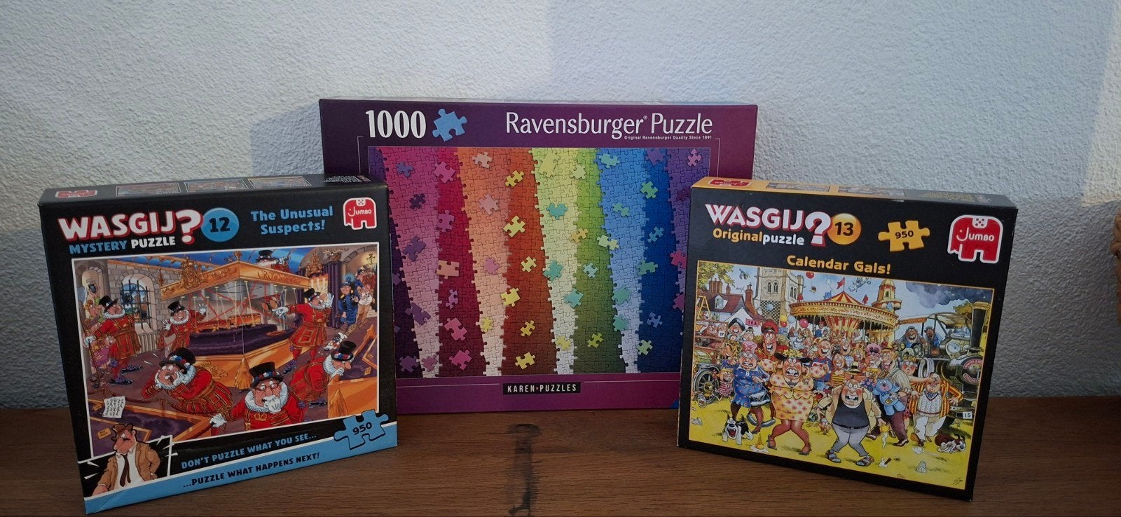 Puzzels/ wasgij/ Ravensburger Karen puzzel, Ophalen of Verzenden, 500 t/m 1500 stukjes, Zo goed als nieuw, Legpuzzel