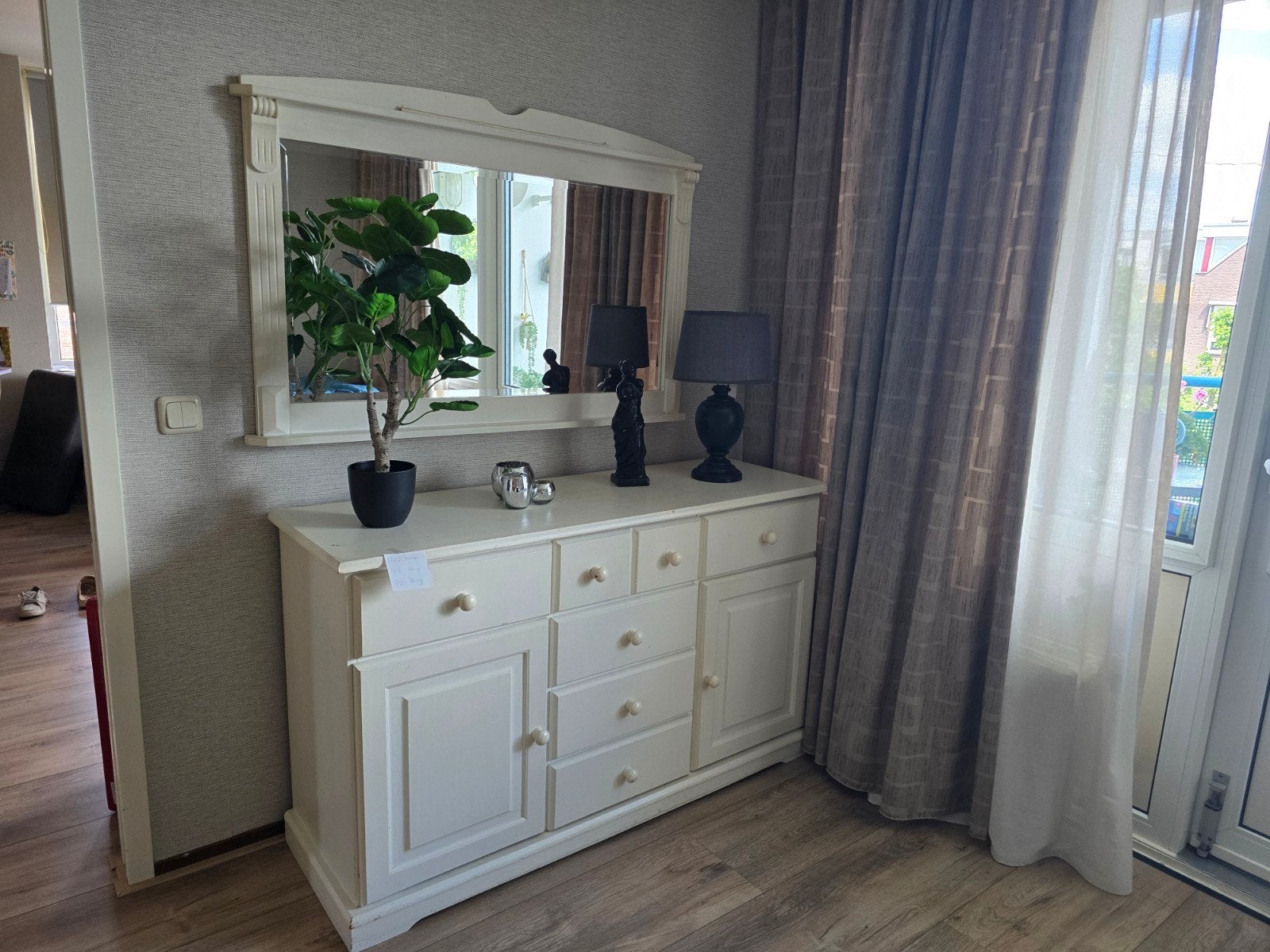 Dressoir met Spiegel, Huis en Inrichting, Ophalen of Verzenden, Gebruikt, 25 tot 50 cm, 100 tot 150 cm