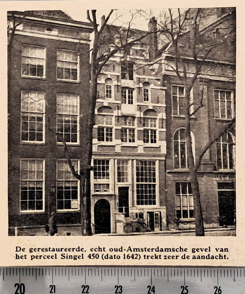 Amsterdam 1932, gerestaureerd pand Singel 450 uit 1642, Verzenden, Voor 1940, Gebruikt, Gebouw