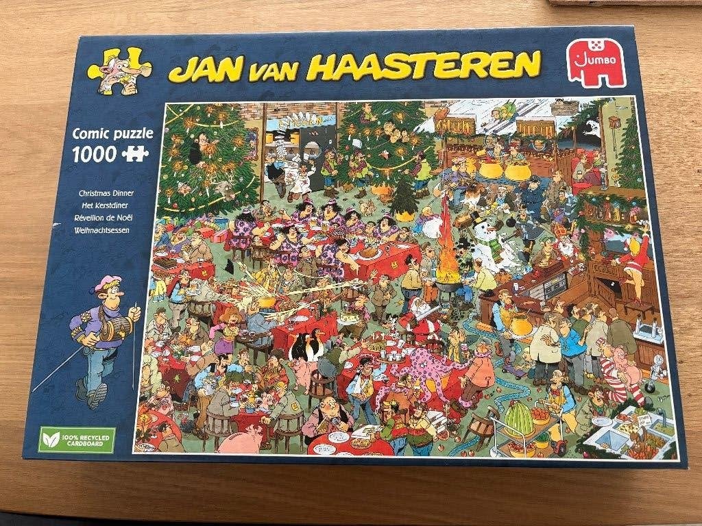 Jan van Haasteren - Het kerstdiner - 1000 stukjes, Ophalen of Verzenden, 500 t/m 1500 stukjes, Zo goed als nieuw, Legpuzzel