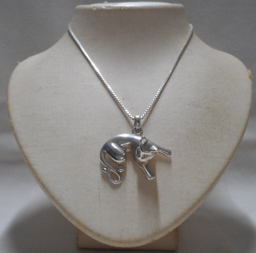 Prachtige zilveren hanger poes nr.1324, Verzenden, Zo goed als nieuw, Zilver, Dier