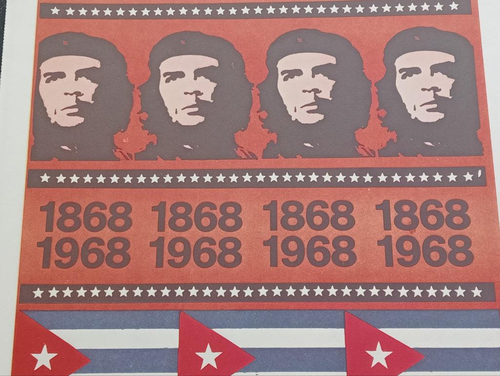 Affiche Cuba 1970 Che Guevara Communisme, Ophalen of Verzenden, Gebruikt, A1 t/m A3, Film en Tv