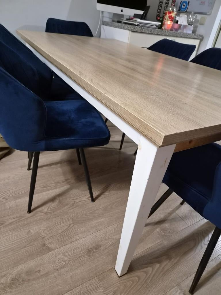 Eettafel, Huis en Inrichting, Tafels | Eettafels, Gebruikt, 50 tot 100 cm, 200 cm of meer, Vijf personen of meer, Rechthoekig