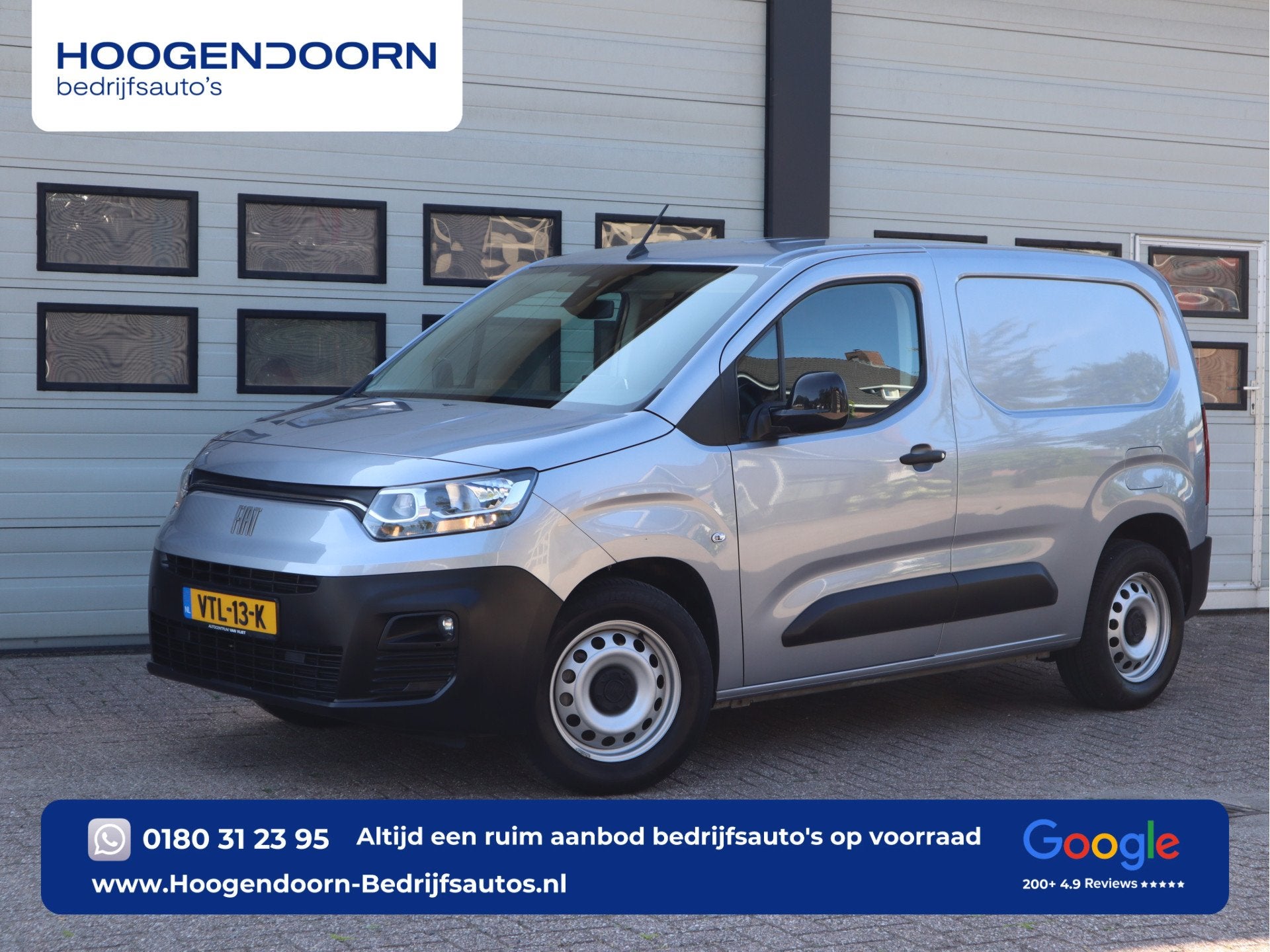 Fiat E-Doblò 136 L1 50 kWh AC+DC Snelladen - Dealer onderho, Auto's, Gebruikt, Met garantie (alle), Origineel Nederlands, 2 stoelen