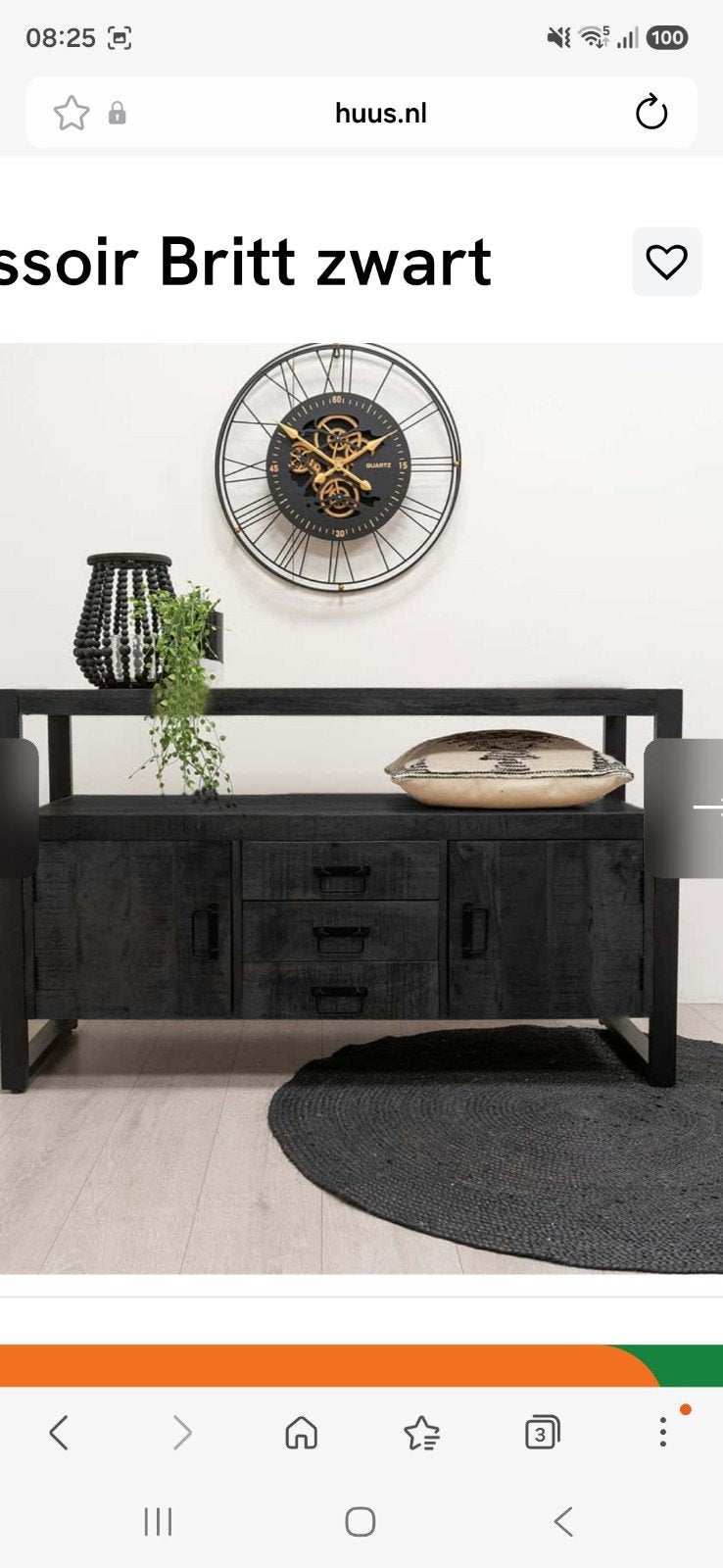 mangohout dressoir, Huis en Inrichting, Kasten | Dressoirs, Ophalen, Zo goed als nieuw, 25 tot 50 cm, 100 tot 150 cm