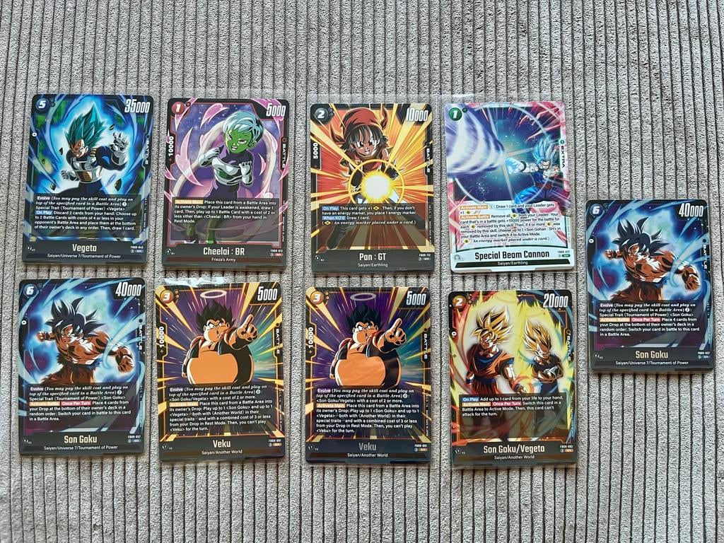 Dragon Ball FB09 Diverse SR’s, Ophalen of Verzenden, Zo goed als nieuw, Meerdere kaarten
