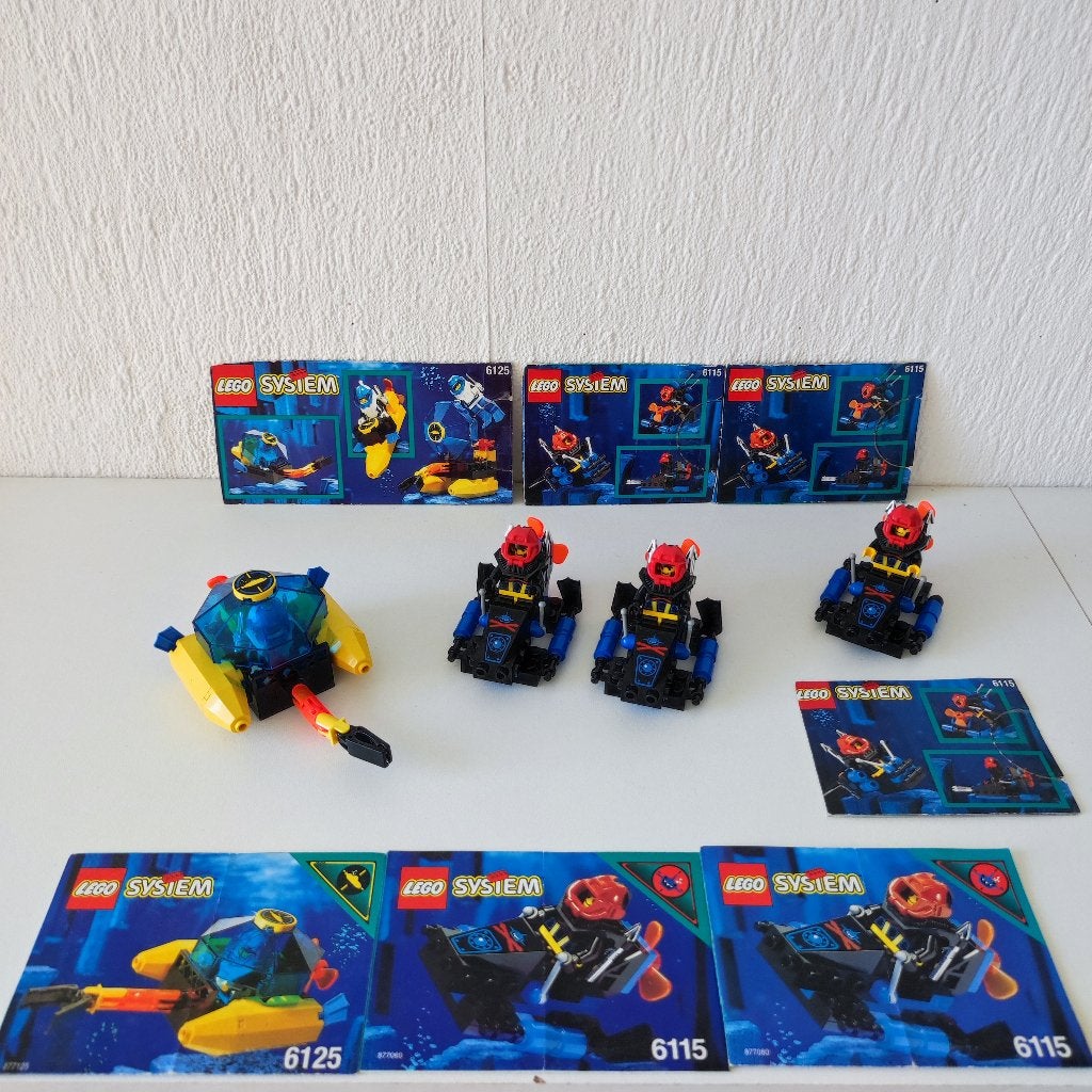 Lego 6125 & 6115 x3 - Sea Sprint & Shark Scout, Overige thema's, Inclusief instructies, Lego, Ophalen of Verzenden