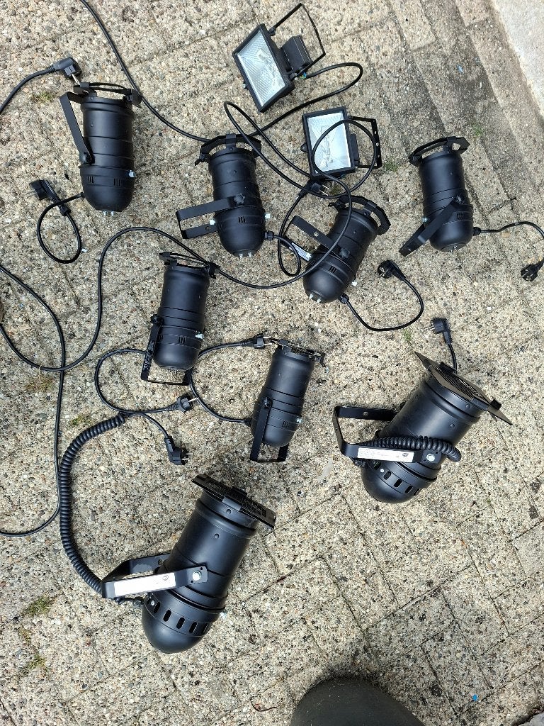 studiolamp 8x en 2 breed verstraler met led zwart, Ophalen of Verzenden, Gebruikt