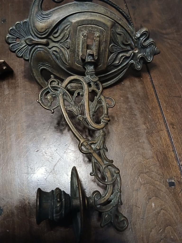 Bronzen Piano kandelaar, Antiek en Kunst, Antiek | Kandelaars, Ophalen of Verzenden, Koper of Brons