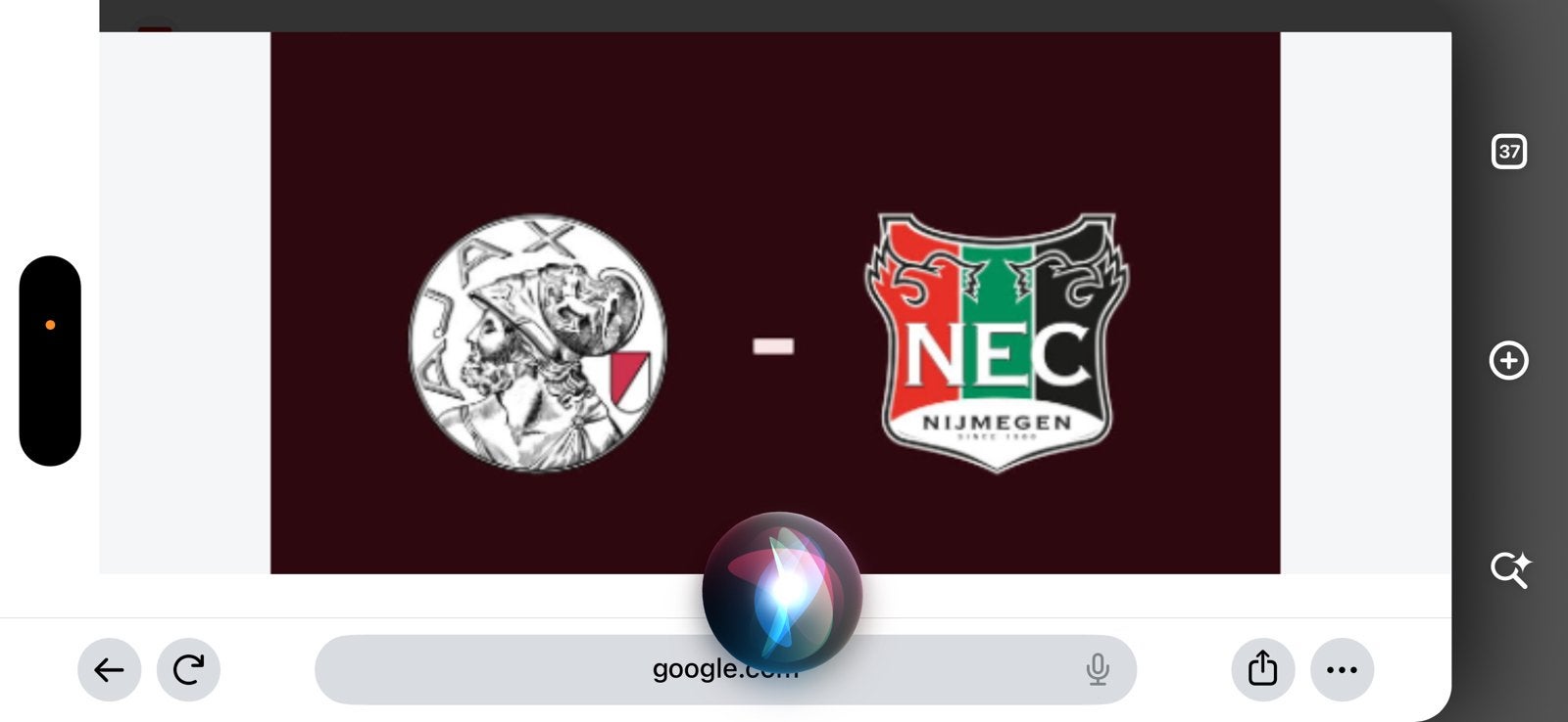 Ajax -NEC twee kaarten vak 421, Twee personen