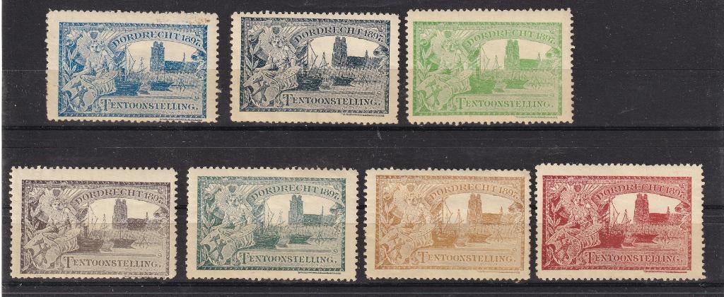 X199B) 1897 7 x tentoonstelling Dordrecht weinig aangeboden, Postzegels en Munten, Postzegels | Volle albums en Verzamelingen