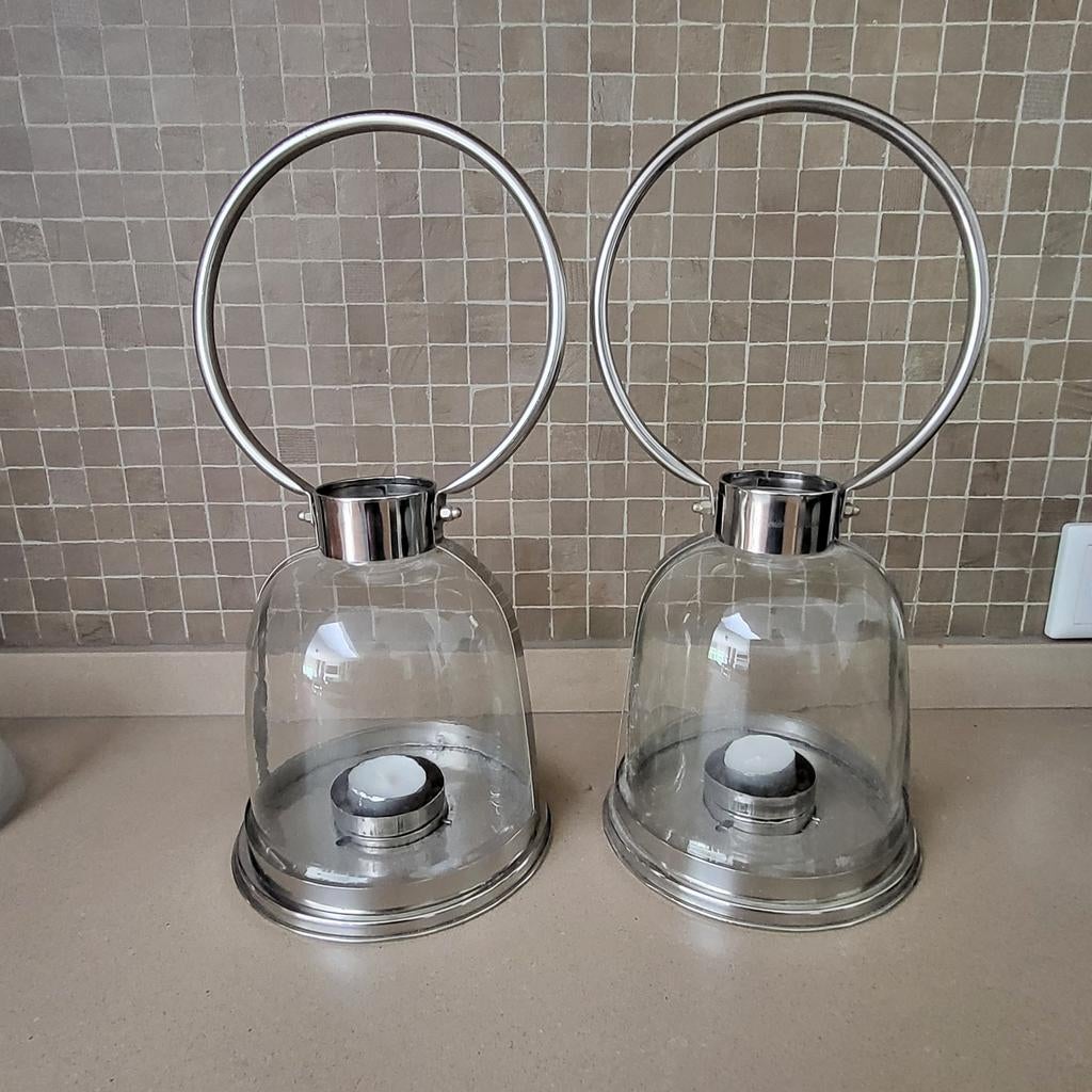 Windlichten Riviera maison glas, Ophalen, Zo goed als nieuw, Overige materialen, Minder dan 25 cm