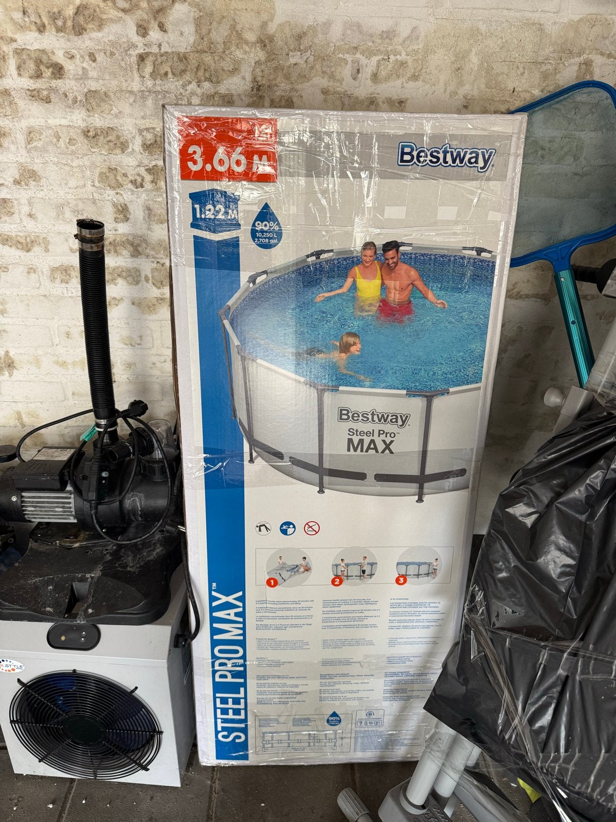Bestway Steel Pro MAX Opzetzwembad 3.66m x 1.22m, 120 cm of meer, Rond, Ophalen of Verzenden, 300 cm of meer