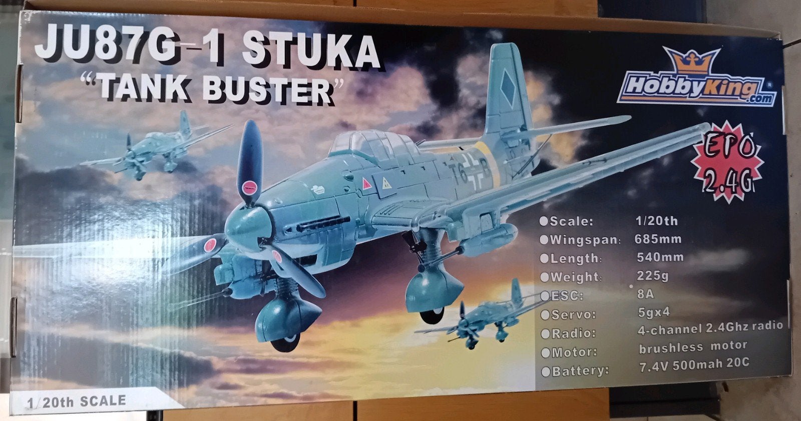 Junkers Ju 87G-1 Stuka RC Vliegtuig HobbyKing Nieuw ovp 1:20, Overige merken, Nieuw, Ophalen of Verzenden, Groter dan 1:72