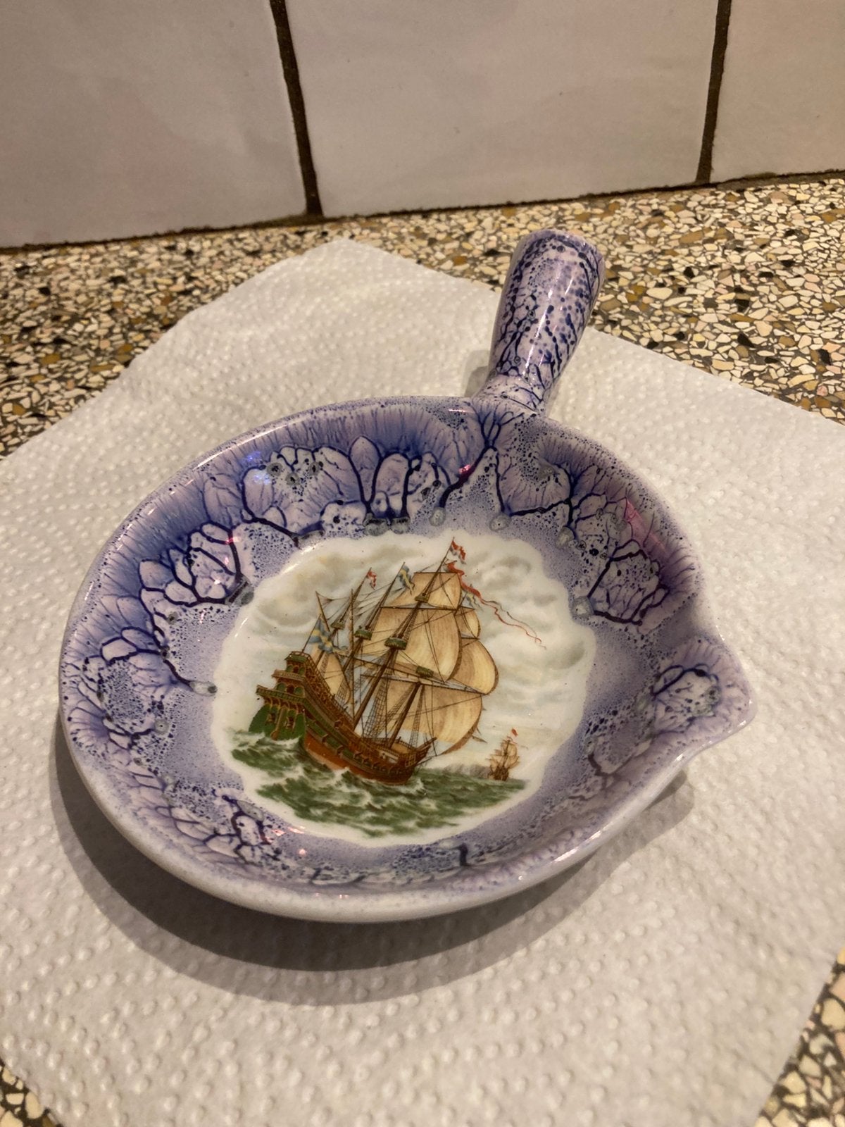 Mooi sausschaaltje zeilboot, Ophalen of Verzenden, Zo goed als nieuw, Overige stijlen