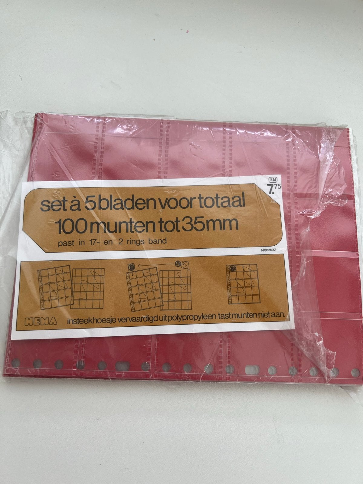 Munten Verzamelmap Insteekhoezen -  3 Bladen, Ophalen of Verzenden, Verzamelmap