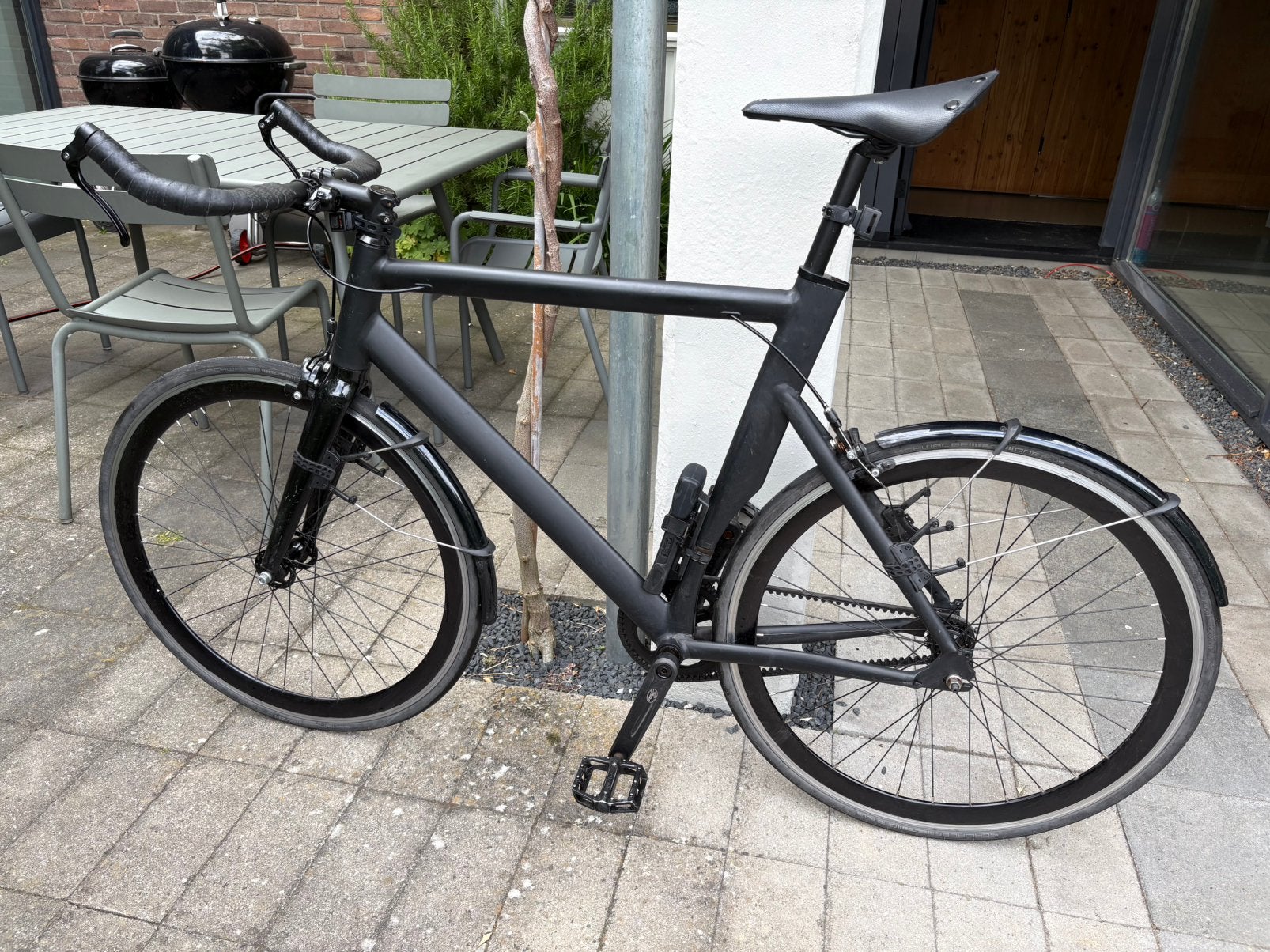 Snelle single speed met Gates carbon belt, Fietsen en Brommers, Fietsen | Heren | Herenfietsen, Gebruikt, Velgrem, 57 tot 61 cm