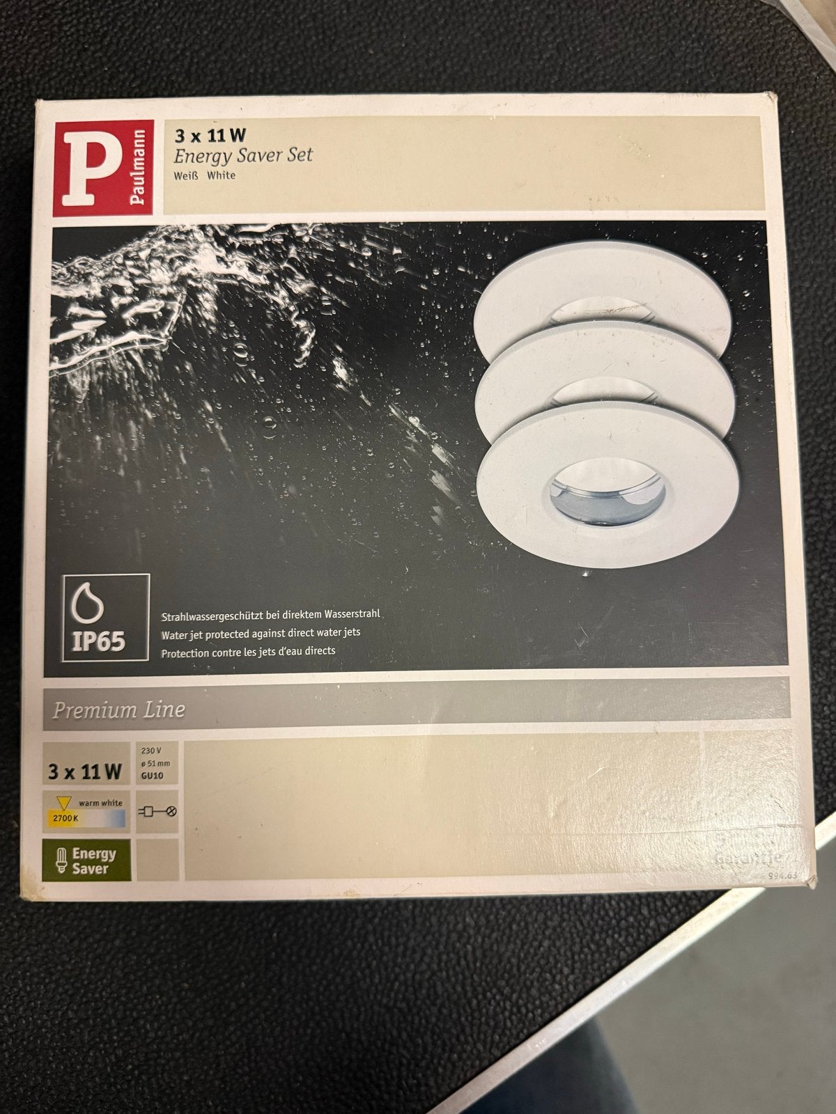 Set van 3 Paulmann Premium Line waterdichte inbouwspots, GU10, Nieuw, Ophalen of Verzenden, Paulmann