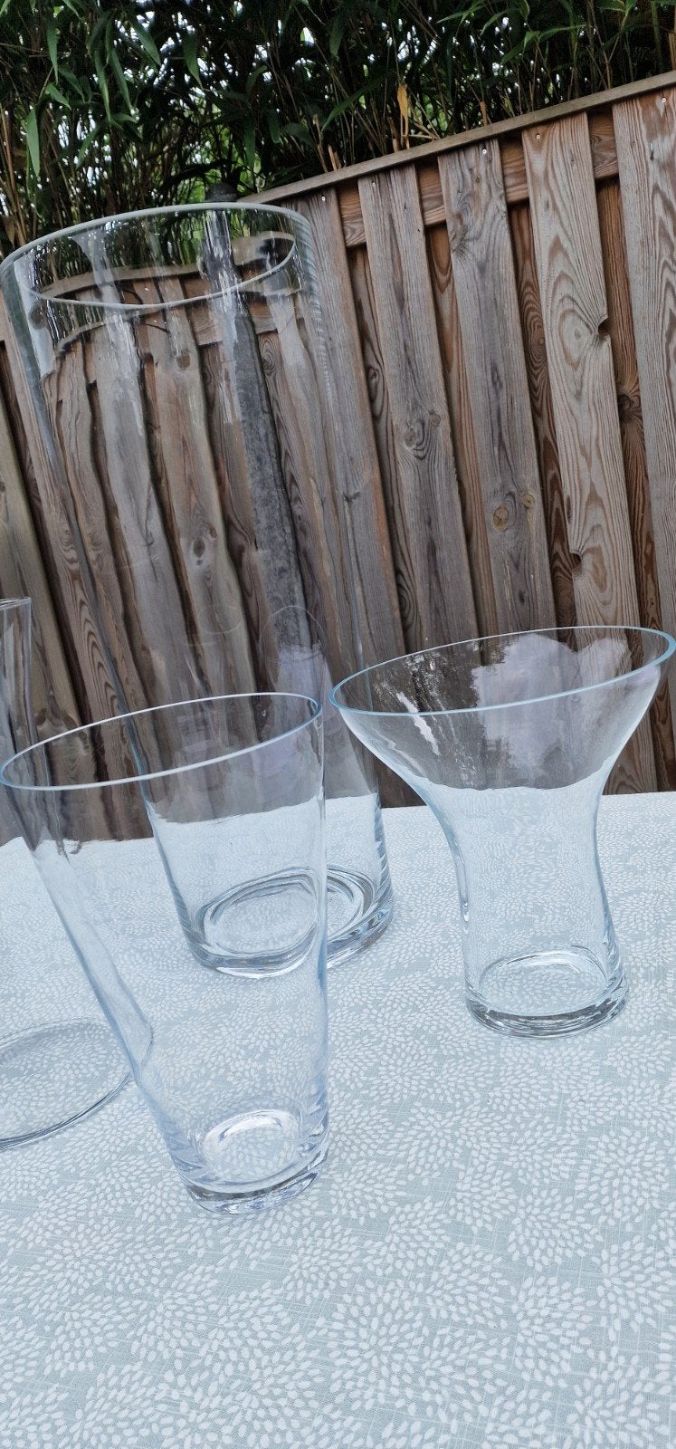Set van 4 glazen vazen/windlichten, Ophalen