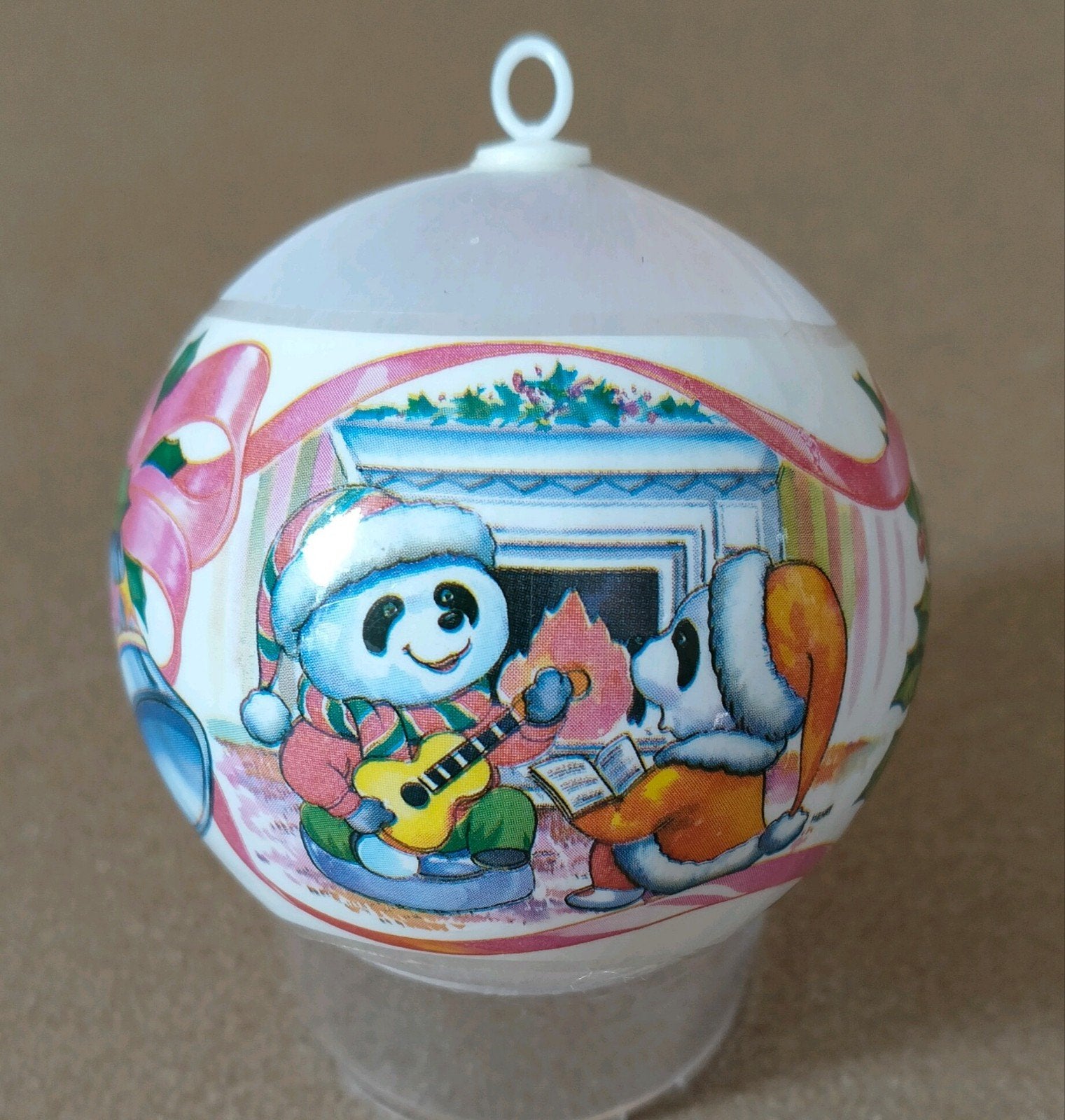 Vintage Kerstbal met muziek spelende beren, Diversen, Verzenden, Zo goed als nieuw