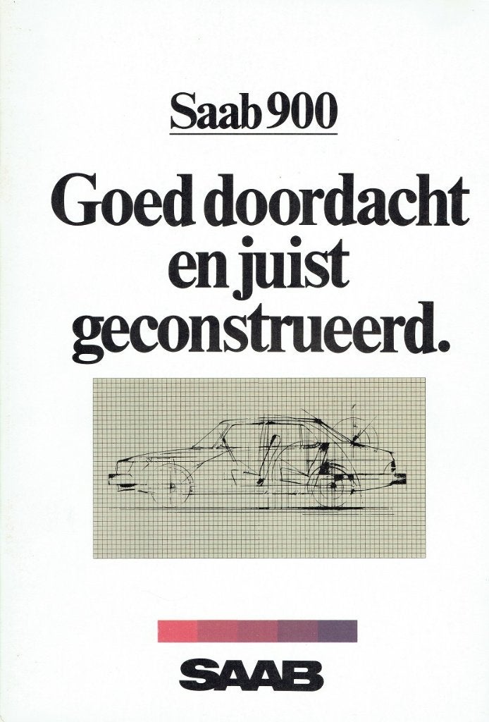 Folder Saab 900 (met drukfout - 1982), Verzenden, Gelezen, Overige merken