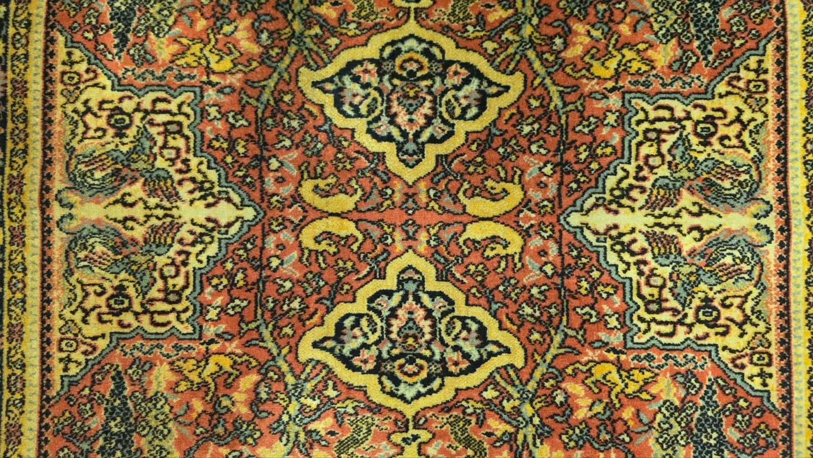 Vintage oosters wol Isfahan tapijt loper floral 137x373cm, Gebruikt, Oosters, Klassiek, Vintage, 100 tot 150 cm, 200 cm of meer