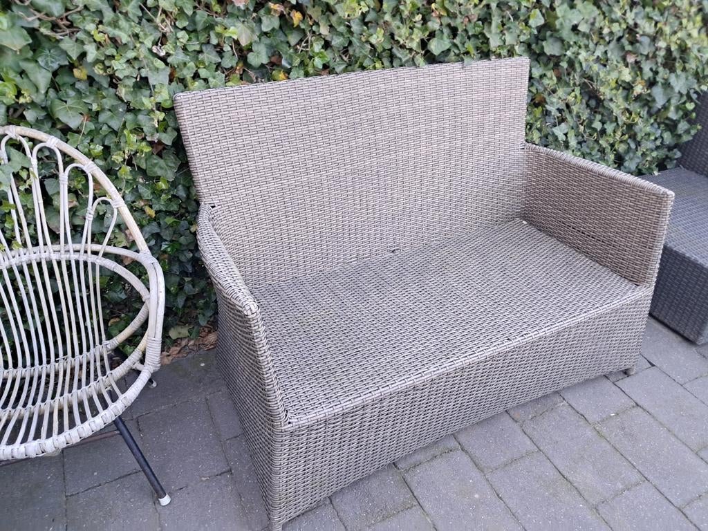 Wicker tuinbank 2 pers, Ophalen of Verzenden, Zo goed als nieuw, Wicker