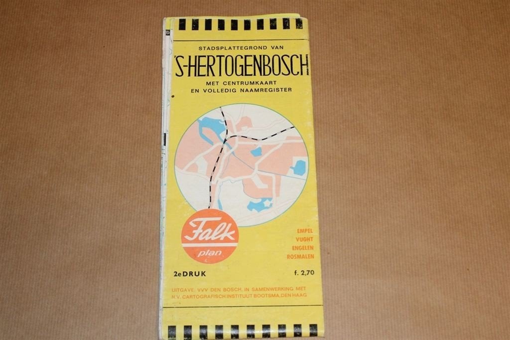 Stadsplattegrond 's Hertogenbosch Falk - 2e druk ca 1960, Gelezen, Ophalen of Verzenden, Landkaart, 1800 tot 2000