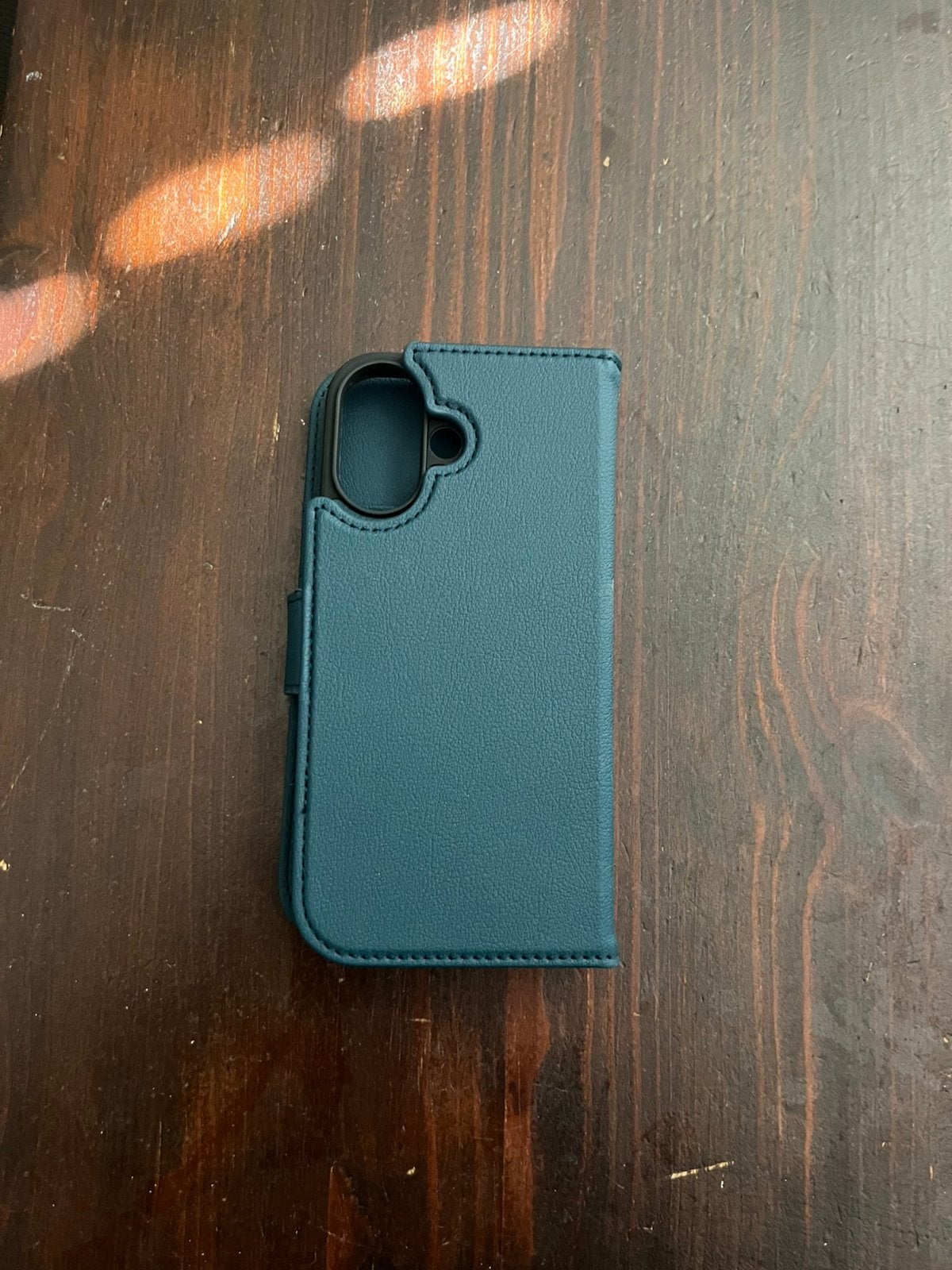 iPhone 17 bookcase hoesje echt leer, Telecommunicatie, Ophalen, IPhone 17, Overige merken, Blauw