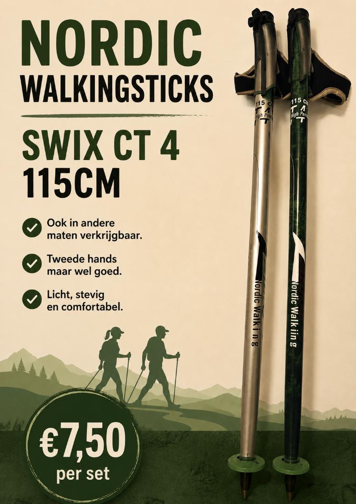 nordic walkingstokken, Ophalen, Gebruikt, Wandelstok