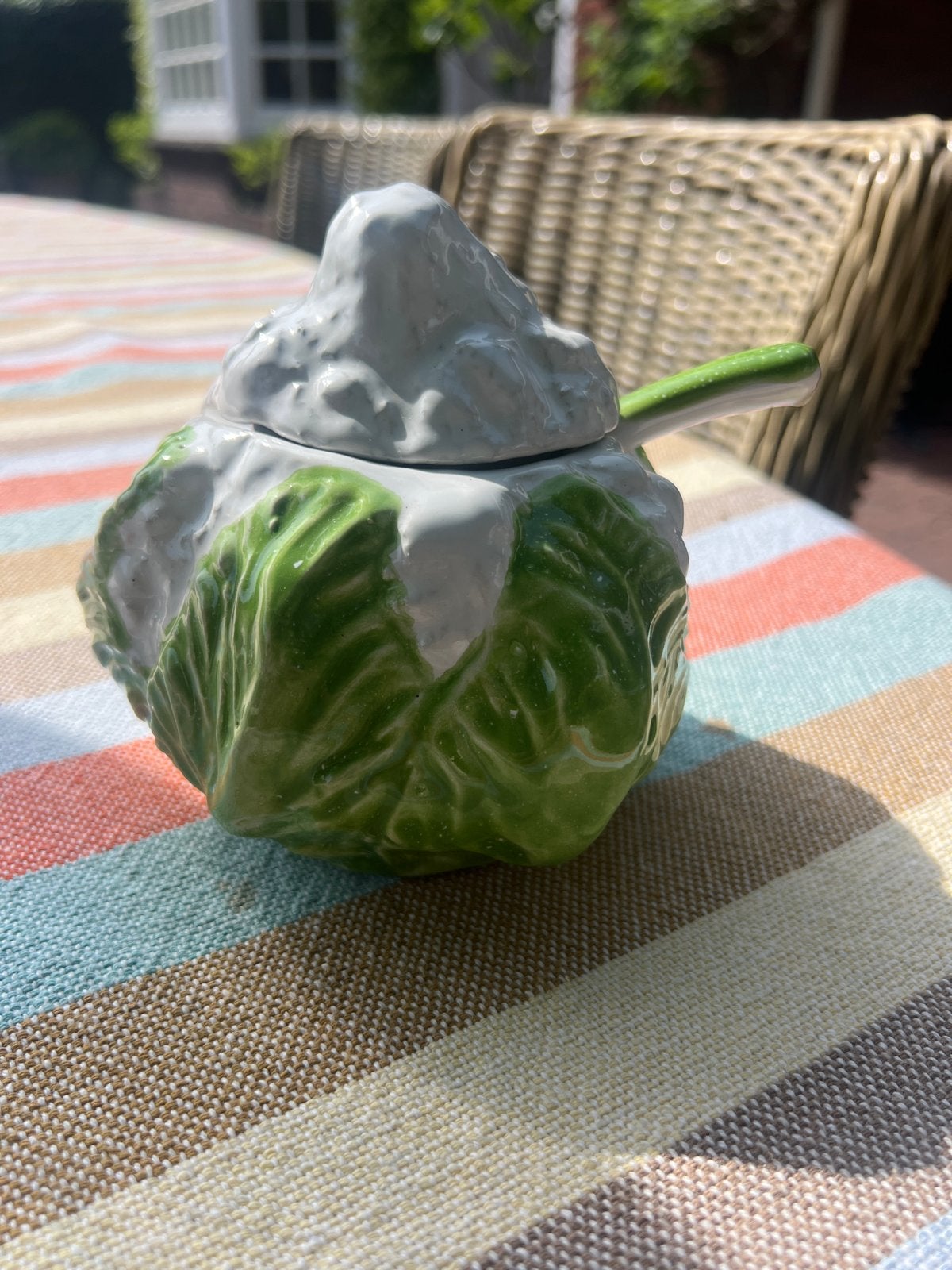 Italiaanse stijl bloemkoolschaal met deksel en lepel, Ophalen of Verzenden