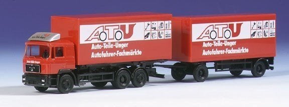 Herpa MAN truck F90 aanhanger Auto-Teile-Unger 1:87 in OVP, Ophalen of Verzenden, Zo goed als nieuw, Bus of Vrachtwagen, Herpa