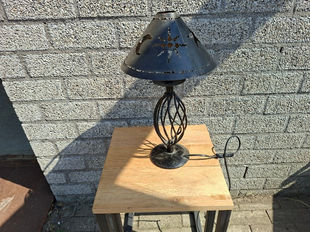 schitterende geheel metalen staande lamp brons achtige kleur, 30 tot 60 watt, Led-lamp, Zo goed als nieuw, E27 (groot)
