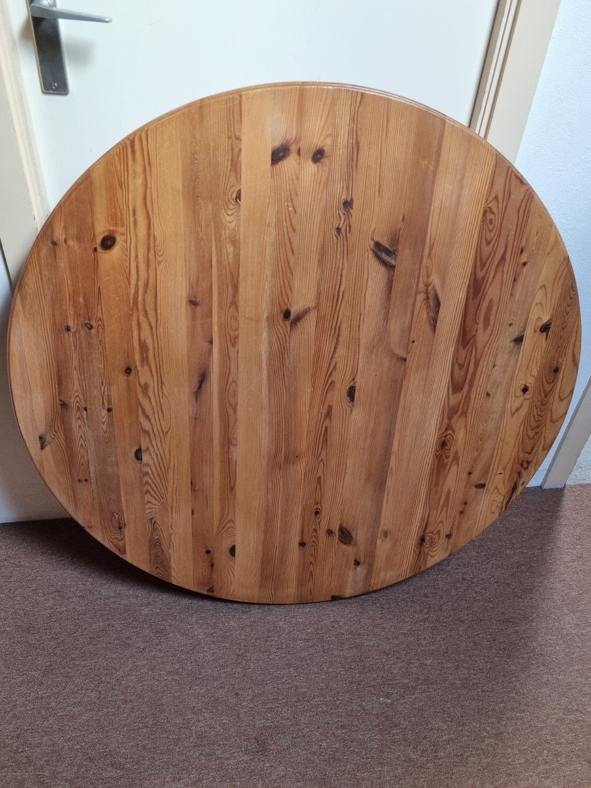 Grenen salontafel - Rond, diameter 100 cm, hoogte 45 cm, Huis en Inrichting, Ophalen, Gebruikt, 50 tot 100 cm, Rond