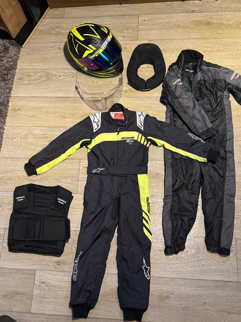 Complete set Alpinestars overall, Helm, Rib en Nekbeschermer, Ophalen