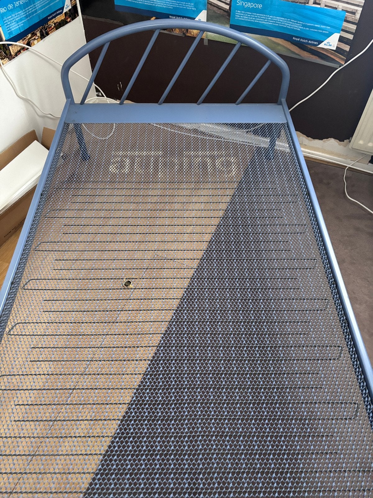 Auping eenpersoonsbed 90x200, Huis en Inrichting, Gebruikt, 90 cm, Eenpersoons, Blauw
