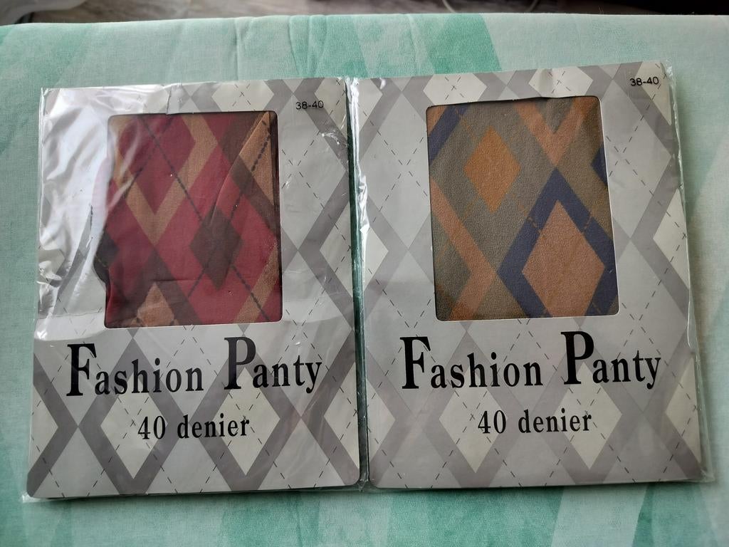 2 paar panty 40 denier. Agryl ruitpatroon, Ophalen of Verzenden, Nieuw