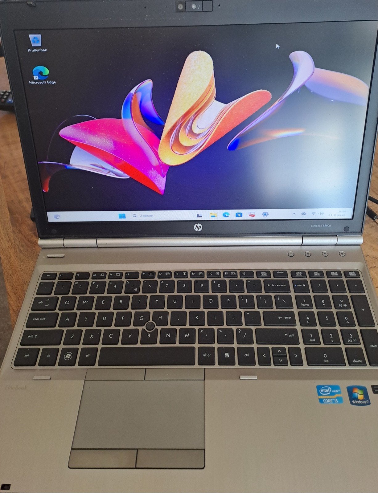 hp elitebook 8560p 15,4 scherm, Computers en Software, Windows Laptops, Ophalen of Verzenden, 15 inch, 2 tot 3 Ghz, SSD