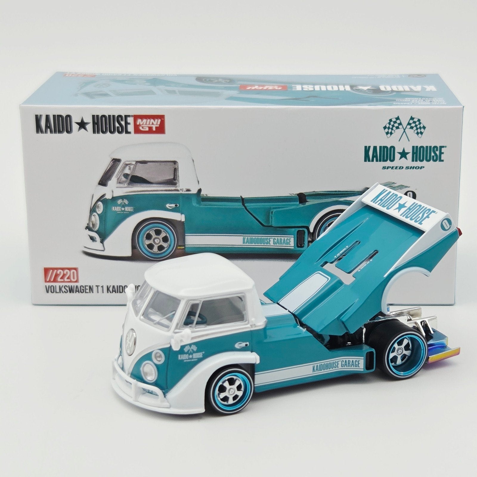Mini Gt 1972 Volkswagen T1 Pickup *Kaido Works V1*, blue/whi, Mymodelcar@outlook.com, Auto, Ophalen of Verzenden, Mini gt