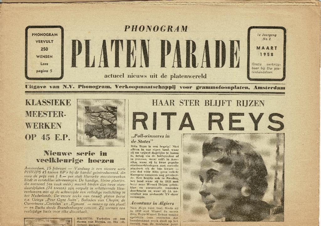 Platen Parade (Phonogram) GEVRAAGD, Boeken, Tijdschriften en Kranten, Ophalen of Verzenden, Gelezen, Muziek, Film of Tv
