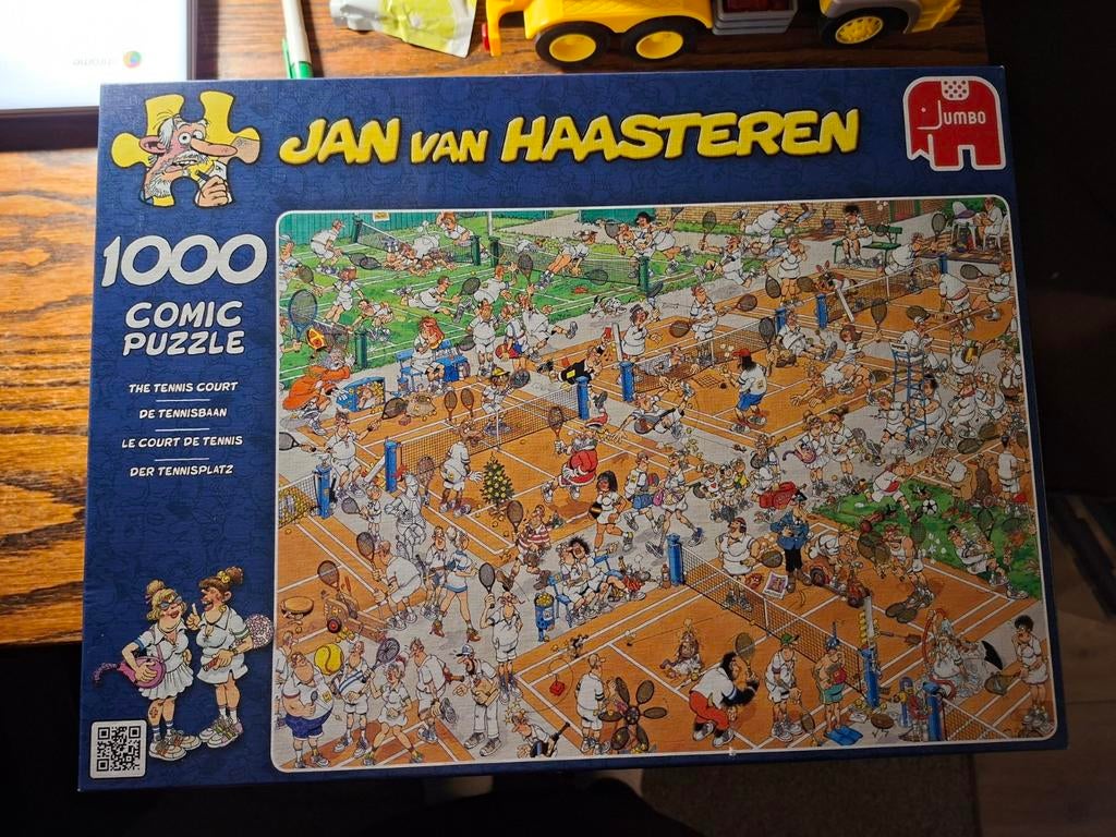 Jan van haasteren puzzel De tennisbaan, Ophalen of Verzenden, 500 t/m 1500 stukjes, Zo goed als nieuw