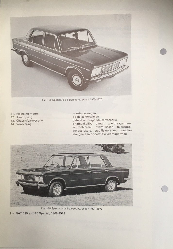 Fiat 125 1969-72. Olyslagers autotechnisch handboek 104 blz., Ophalen of Verzenden