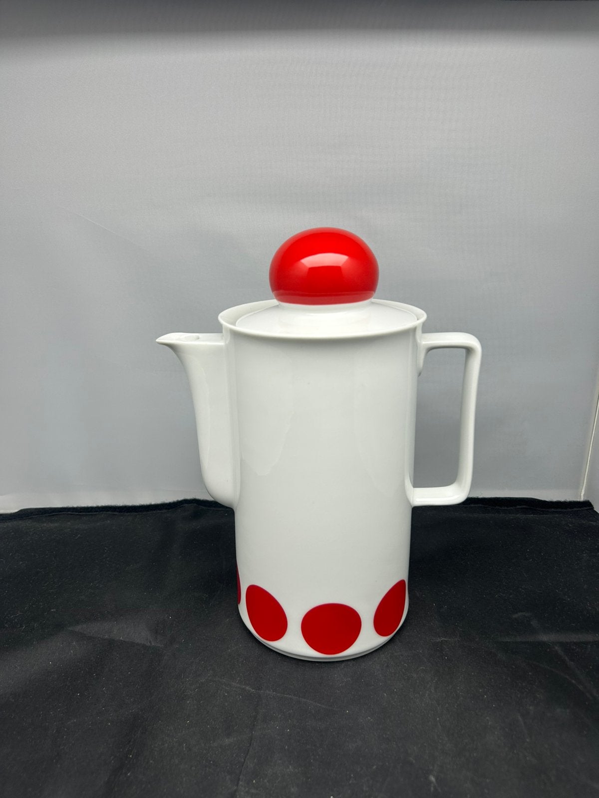 Vintage Schirnding Bavaria koffiepot retro rode stippen, Ophalen, Kan, Vintage, Zo goed als nieuw