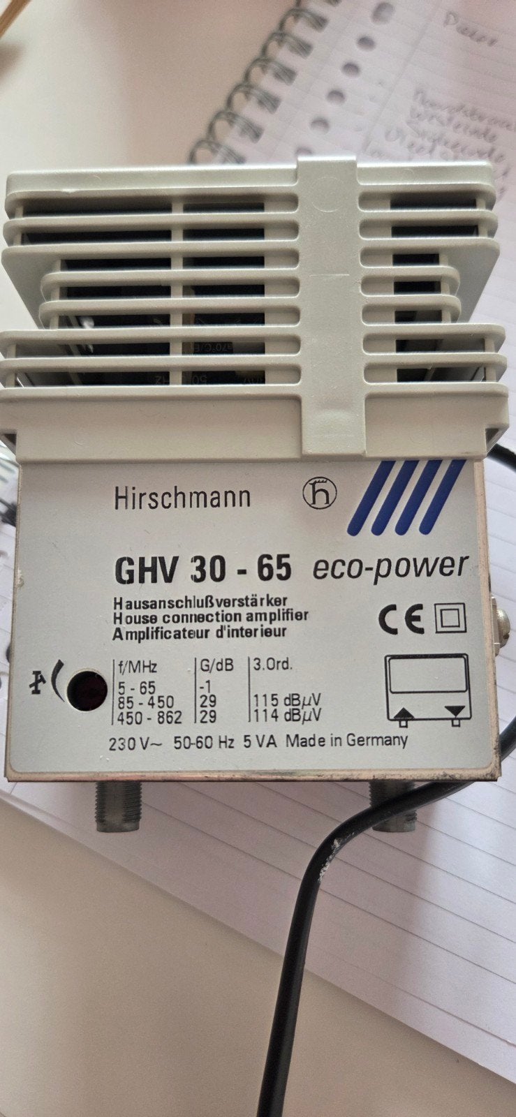 Hirschmann GHV 30-65 eco-power Huisversterker, Ophalen, Gebruikt, Minder dan 60 watt, Overige merken